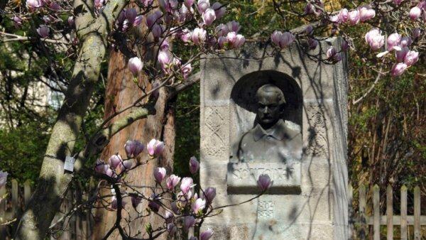 Photo of the Schleiden bust in the Botanical Garden of the University of Jena